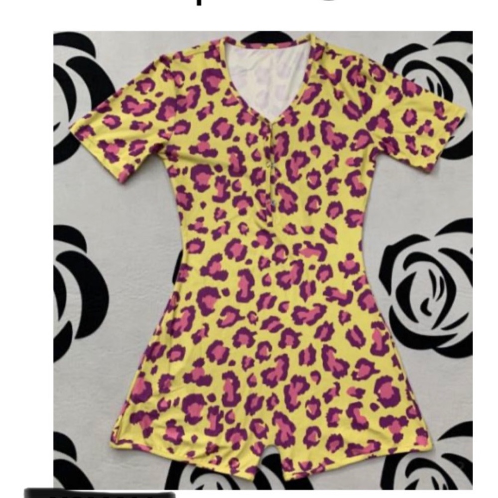 Cheetah Pj Romper Onesie